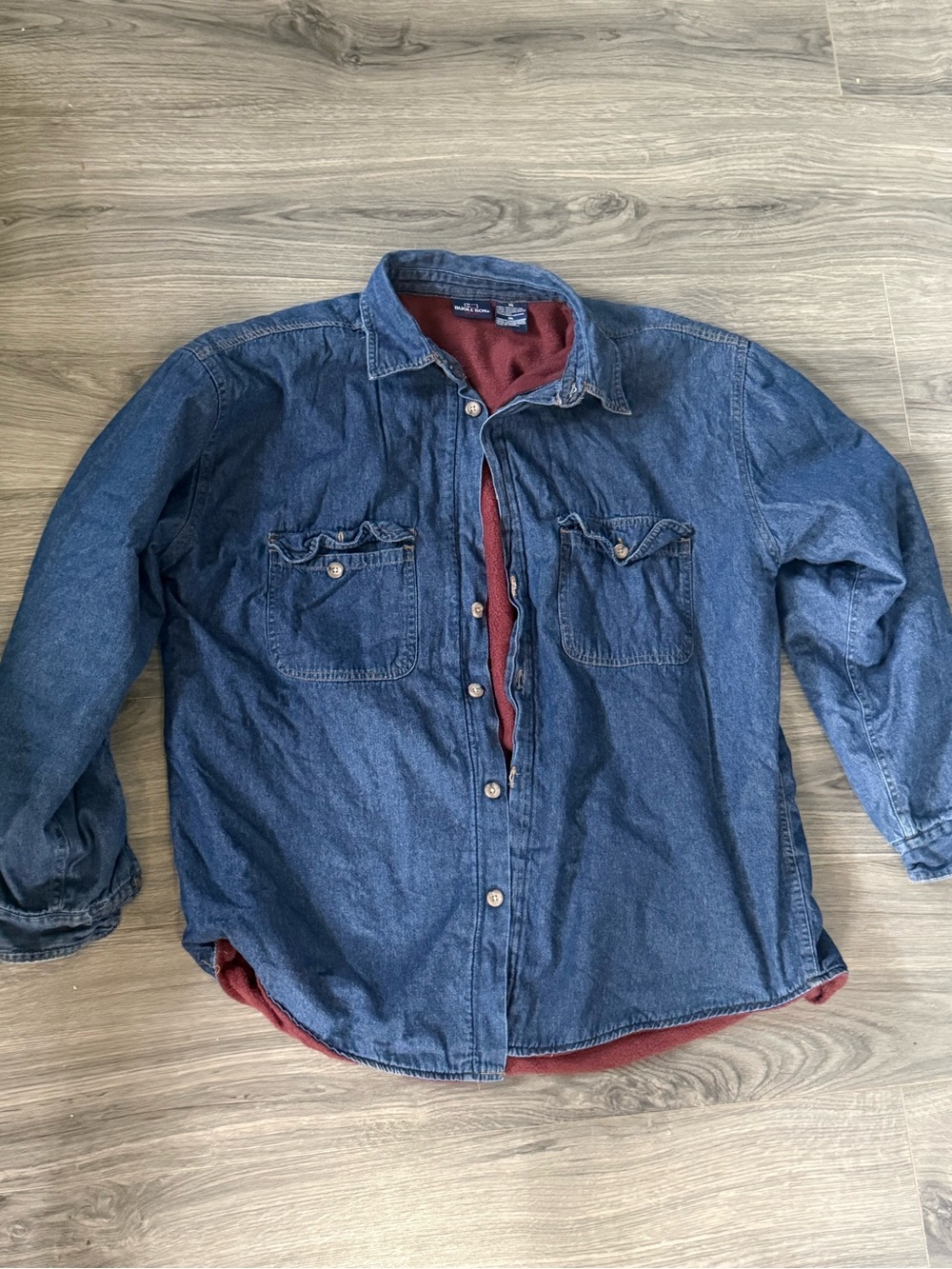 Bugle Boy Blue Denim Field Jacket with Red Interior